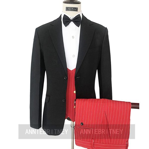 men's suits & blazers black wedding groom suit set slim fit prom dinner party men tuxedo blazer custom man jacket red striped vest pant, White;black
men's suits & blazers black wedding groom suit set slim fit prom dinner party men tuxedo blazer custom man jacket red striped vest pant, White;black