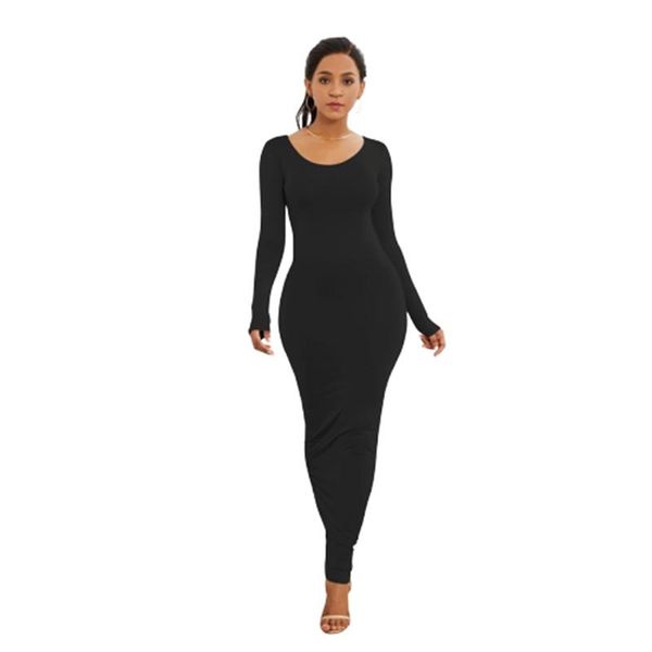 spring autumn women long sleeve solid slim dress simple high stretchy bodycon package hip maxi vestido ropa mujer casual dresses, Black;gray
spring autumn women long sleeve solid slim dress simple high stretchy bodycon package hip maxi vestido ropa mujer casual dresses, Black;gray