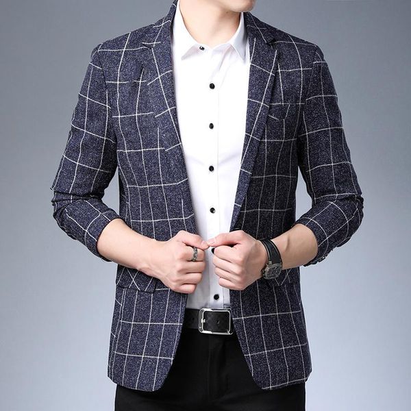 men's suits & blazers brand regular designer casual fashion quality fit plaid blazer suit jacket smart trendy cool men clothes homme, White;black
men's suits & blazers brand regular designer casual fashion quality fit plaid blazer suit jacket smart trendy cool men clothes homme, White;black