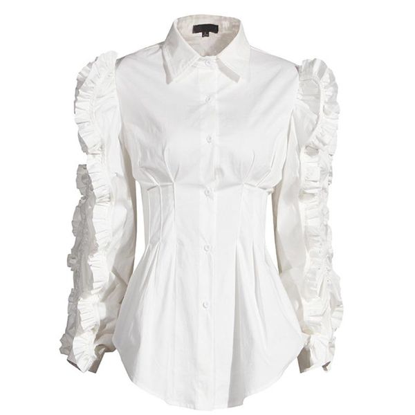 women's blouses & shirts kywommnz spring autumn 2021 women shirt french retro wood ears ruffled waist long sleeves e1130, White
women's blouses & shirts kywommnz spring autumn 2021 women shirt french retro wood ears ruffled waist long sleeves e1130, White