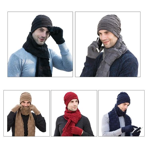 hats, scarves & gloves sets men winter 3pcs solid plaid knit beanie hat long scarf touch screen set 85wb, Blue;gray
hats, scarves & gloves sets men winter 3pcs solid plaid knit beanie hat long scarf touch screen set 85wb, Blue;gray