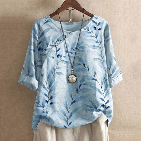 women's blouses & shirts women cotton linen blouse casual plus size o-neck leaf printed loose button tunic shirt summer elegant blusas, White
women's blouses & shirts women cotton linen blouse casual plus size o-neck leaf printed loose button tunic shirt summer elegant blusas, White