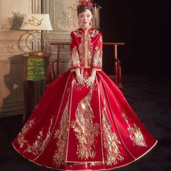 ethnic clothing 2021 modern phoenix embroidery cheongsam red exquisite sequin qipao chinese style wedding dress oriental dresses
ethnic clothing 2021 modern phoenix embroidery cheongsam red exquisite sequin qipao chinese style wedding dress oriental dresses