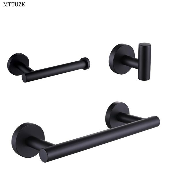 bath accessory set mttuzk matte black 304 stainless steel towel bar robe hook paper holder wall mounted hardware 3pc/ bathroom accessories
bath accessory set mttuzk matte black 304 stainless steel towel bar robe hook paper holder wall mounted hardware 3pc/ bathroom accessories
