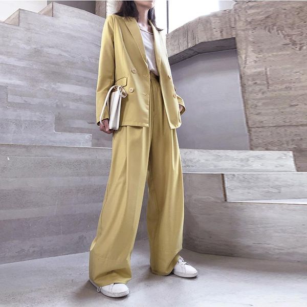 women's two piece pants small suit female casual 2021 spring and autumn korean style british western simple loose fashion, White
women's two piece pants small suit female casual 2021 spring and autumn korean style british western simple loose fashion, White