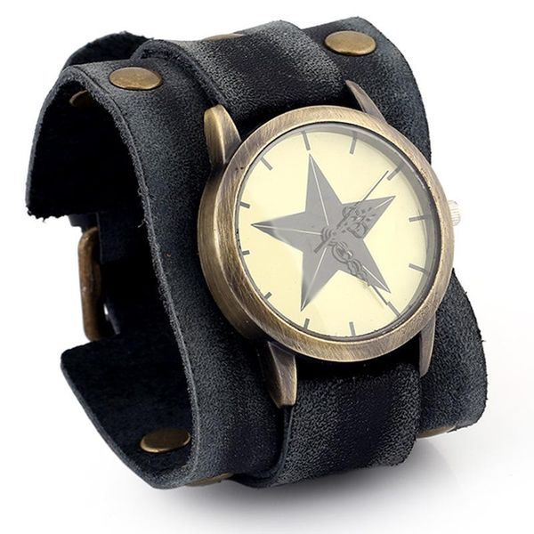 wristwatches fashion mens watches retro black luxury quartz lover watch wide leather punk bracelet sport men gift relogio masculino, Slivery;brown
wristwatches fashion mens watches retro black luxury quartz lover watch wide leather punk bracelet sport men gift relogio masculino, Slivery;brown