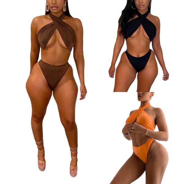 women's swimwear women two-piece set,ladies bikinis solid color halter neck sleeveless and low waist shorts, black/ orange/ brown, White;black
women's swimwear women two-piece set,ladies bikinis solid color halter neck sleeveless and low waist shorts, black/ orange/ brown, White;black