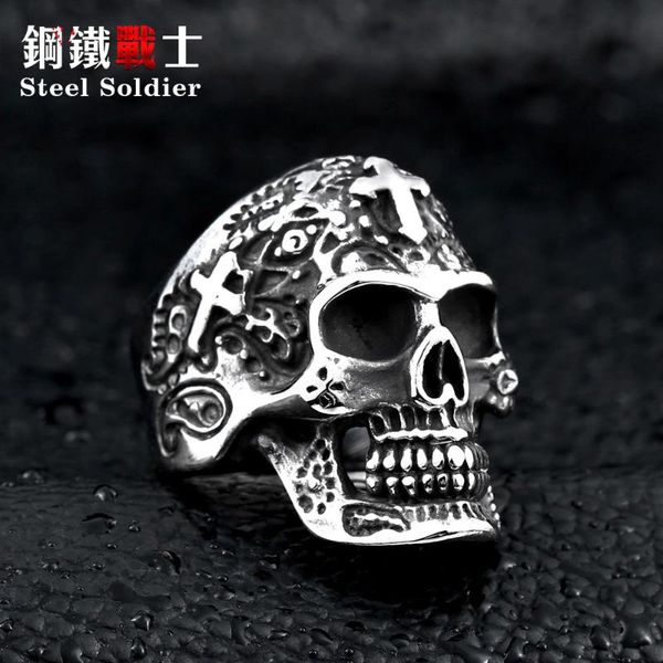steel soldier cross skull stainless ring punk men retro jewelry style factory price for cluster rings, Golden;silver
steel soldier cross skull stainless ring punk men retro jewelry style factory price for cluster rings, Golden;silver