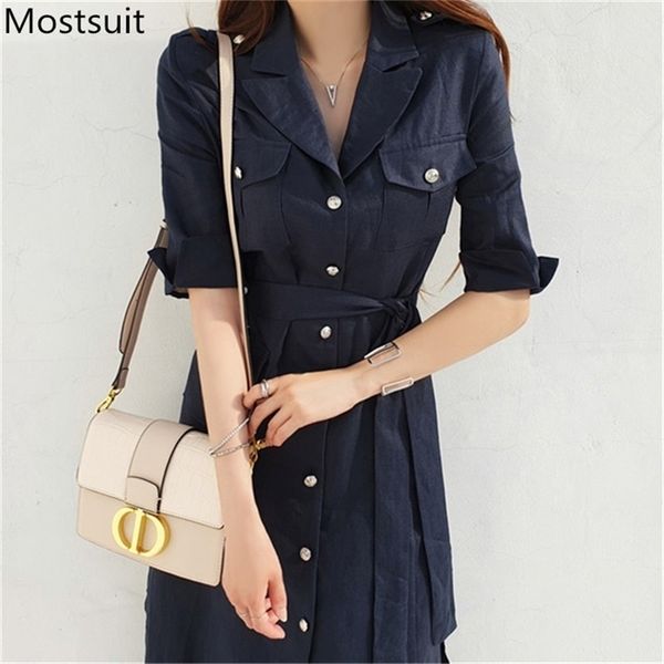 autumn korean office notched collar long dress women short sleeve single-breasted belted dresses elegant fashion vestidos 210513, Black;gray
autumn korean office notched collar long dress women short sleeve single-breasted belted dresses elegant fashion vestidos 210513, Black;gray
