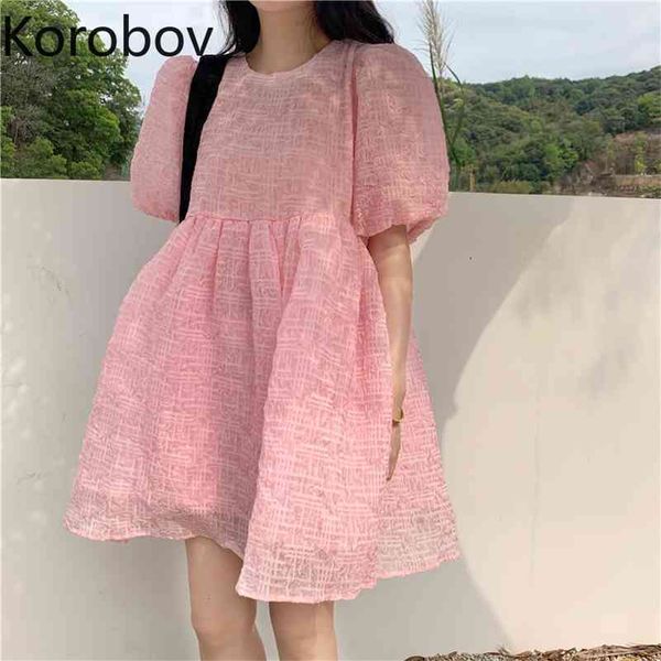 korobov new arrival o neck puff sleeve women dress vintage high waist sweet chic dresses korean a-line vestidos femme 210430, Black;gray
korobov new arrival o neck puff sleeve women dress vintage high waist sweet chic dresses korean a-line vestidos femme 210430, Black;gray