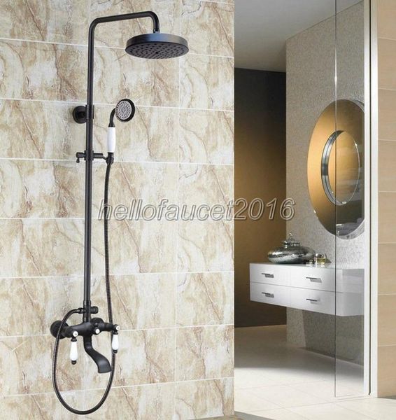 bathroom rain shower mixer faucet set + dual lever bathtub taps black oil rubbed bronze finish w/ ceramic handheld lhg148 sets
bathroom rain shower mixer faucet set + dual lever bathtub taps black oil rubbed bronze finish w/ ceramic handheld lhg148 sets
