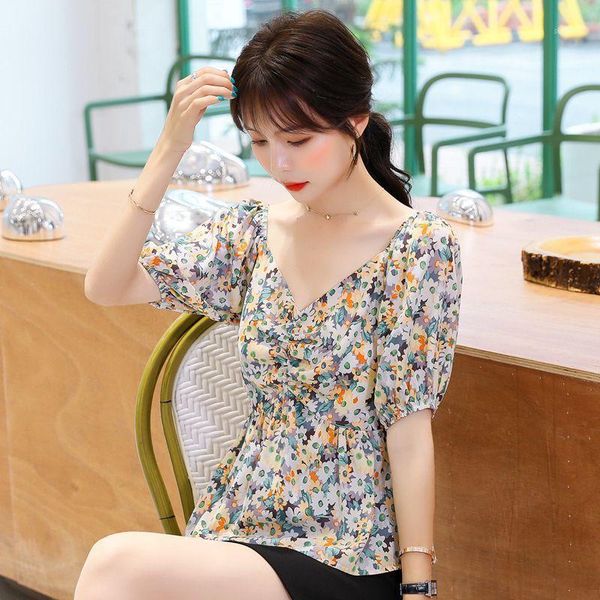 women's blouses & shirts coigarsam french style blouse women summer floral print short sleeve chiffon blusas womens and pink green 858, White
women's blouses & shirts coigarsam french style blouse women summer floral print short sleeve chiffon blusas womens and pink green 858, White