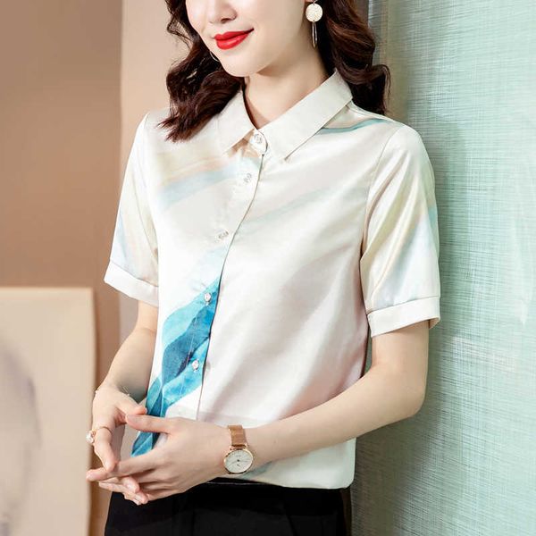 korean fashion satin women shirts short sleeve print female shirt square collar blouse white ol basic woman and blouses 210604 
korean fashion satin women shirts short sleeve print female shirt square collar blouse white ol basic woman and blouses 210604