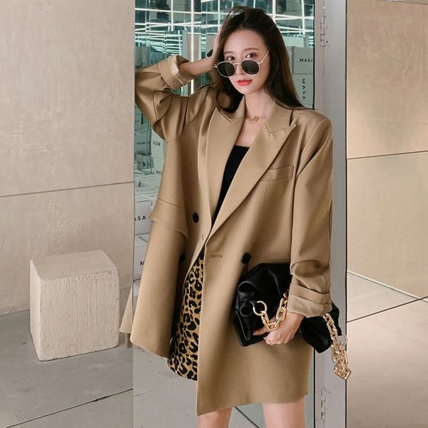 fashion casual loose solid color double-breasted khaki black suit jacket all-match trendy women summer 16w1378 210510, White;black
fashion casual loose solid color double-breasted khaki black suit jacket all-match trendy women summer 16w1378 210510, White;black