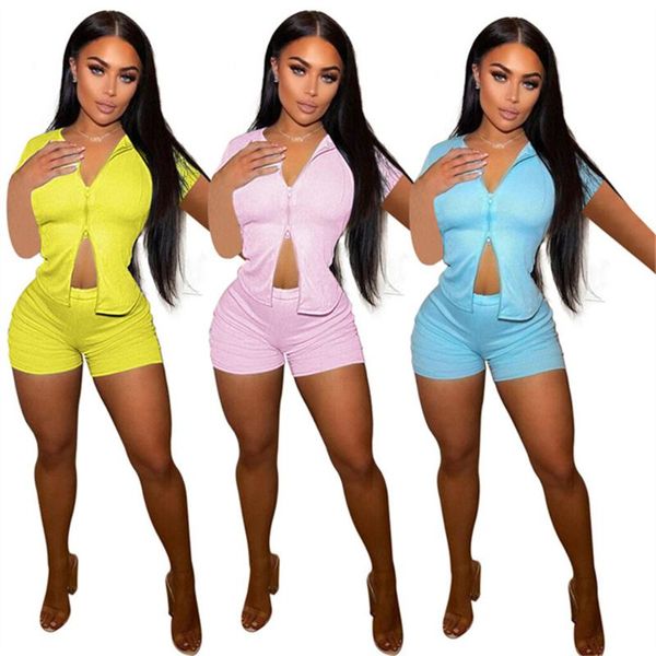 women's tracksuits rstylish 2021 women solid color short sleeve knitted bodycon zipper biker shorts summer two piece matching set, Gray
women's tracksuits rstylish 2021 women solid color short sleeve knitted bodycon zipper biker shorts summer two piece matching set, Gray