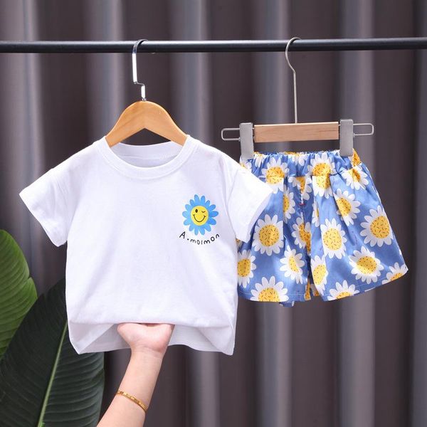 clothing sets summer children sunflower printing clothes baby o-neck cotton t-shirt +shorts 2-piece toddler girls sweet fashion, White
clothing sets summer children sunflower printing clothes baby o-neck cotton t-shirt +shorts 2-piece toddler girls sweet fashion, White