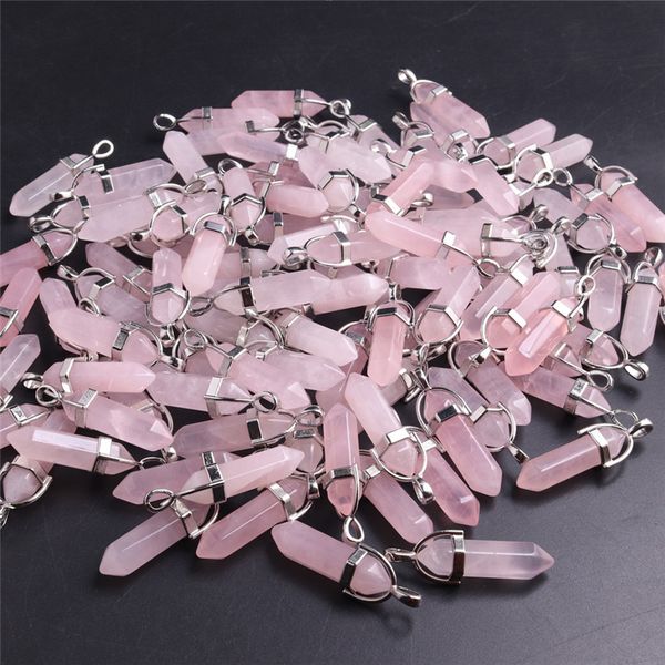 bulk natural stone rose quartz charms pink crystal pendant hexagonal column pendants necklace charms jewelry, Bronze;silver
bulk natural stone rose quartz charms pink crystal pendant hexagonal column pendants necklace charms jewelry, Bronze;silver