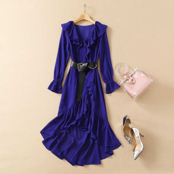 runway celebrity dresses women's elegant long sleeve v-neck lantern ruffled irregular dovetail dress 210526, Black;gray
runway celebrity dresses women's elegant long sleeve v-neck lantern ruffled irregular dovetail dress 210526, Black;gray