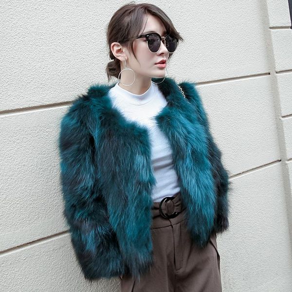 women's fur & faux natural raccoon dog coats outerwear women o neck 3/4 sleeve short design real jackets female elegant leather jacket, Black
women's fur & faux natural raccoon dog coats outerwear women o neck 3/4 sleeve short design real jackets female elegant leather jacket, Black