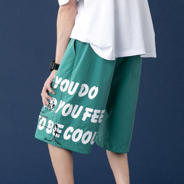 men's shorts 2021 summer fashion trend brand high street drawstring knee-length letter printing casual men, White;black
men's shorts 2021 summer fashion trend brand high street drawstring knee-length letter printing casual men, White;black
