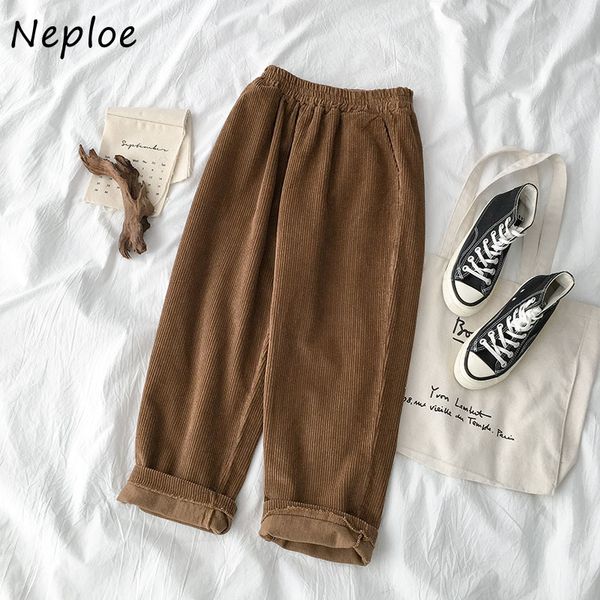 neploe autumn solid color corduroy wide leg pants loose casual ankle-length pants new chic double pockets stretch waist pants 210423, Black;white
neploe autumn solid color corduroy wide leg pants loose casual ankle-length pants new chic double pockets stretch waist pants 210423, Black;white
