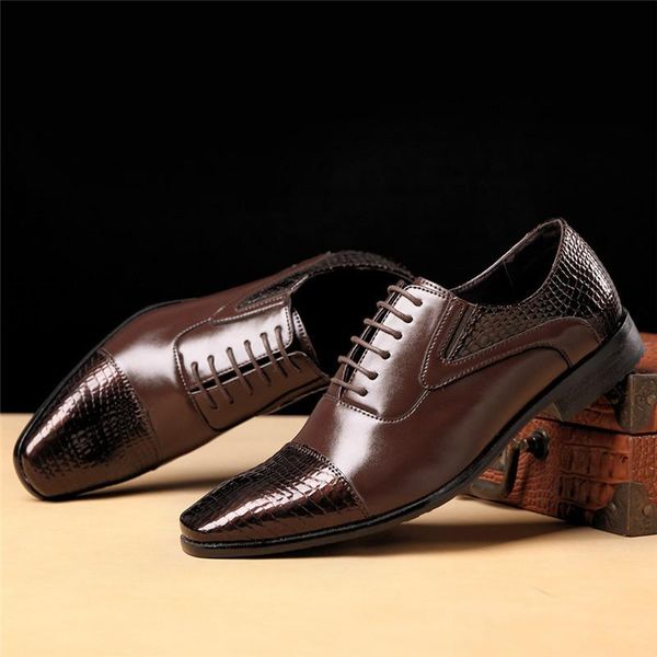 dress shoes men's crocodile leather lace-up wedding party mens business office oxfords flats plus size men fashion 2021, Black
dress shoes men's crocodile leather lace-up wedding party mens business office oxfords flats plus size men fashion 2021, Black