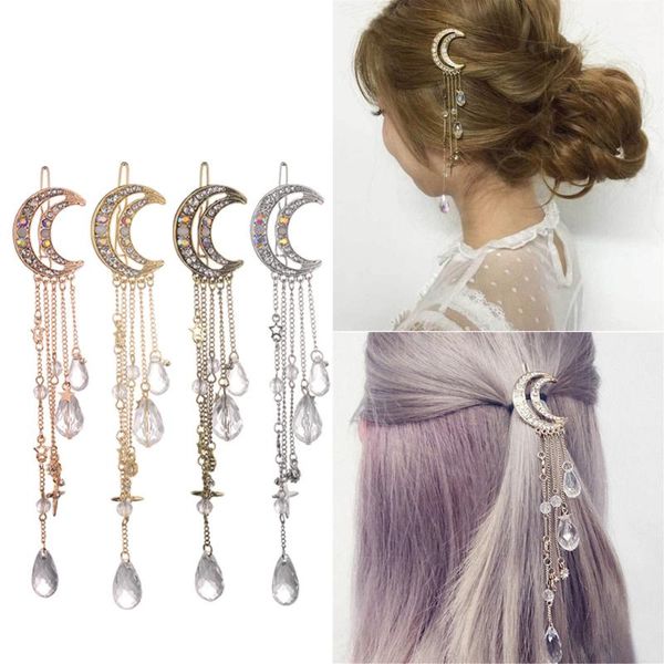 hair clips & barrettes moon crystal rhinestone beads dangle hairpin clip women bridal jewelry f618, Golden;silver
hair clips & barrettes moon crystal rhinestone beads dangle hairpin clip women bridal jewelry f618, Golden;silver