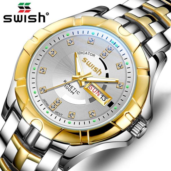 wristwatches swish golden watches men designer quartz wristwatch men's fashion steel watch military timepieces date week relogi, Slivery;brown
wristwatches swish golden watches men designer quartz wristwatch men's fashion steel watch military timepieces date week relogi, Slivery;brown