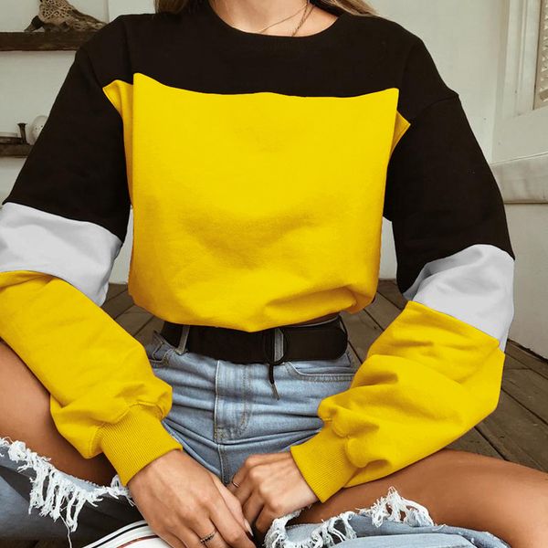 women's tracksuits 090628 casual patchwork sweatshirt hoodies autumn long sleeve o neck elastic waist pullovers girls loose crop t, Gray
women's tracksuits 090628 casual patchwork sweatshirt hoodies autumn long sleeve o neck elastic waist pullovers girls loose crop t, Gray