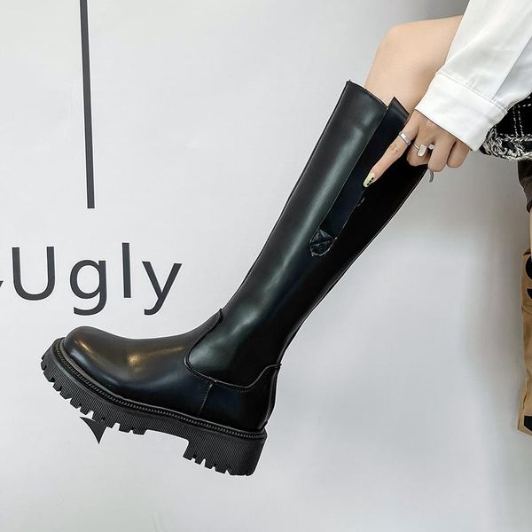 boots knee high platform women shoes thick sole thigh pu leather slim chunky long black brown botas
boots knee high platform women shoes thick sole thigh pu leather slim chunky long black brown botas