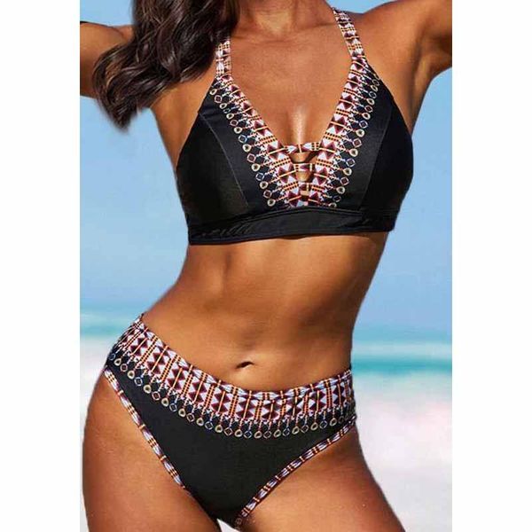 women's swimwear 2021 vintage print bikini women v-neck set swimsuit bathing suits bandage beach wear summer biquini, White;black
women's swimwear 2021 vintage print bikini women v-neck set swimsuit bathing suits bandage beach wear summer biquini, White;black