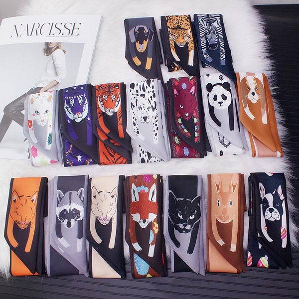 scarves silk scarf for women animal printed skinny bag brand foulard tie fashion head ladies, Blue;gray
scarves silk scarf for women animal printed skinny bag brand foulard tie fashion head ladies, Blue;gray
