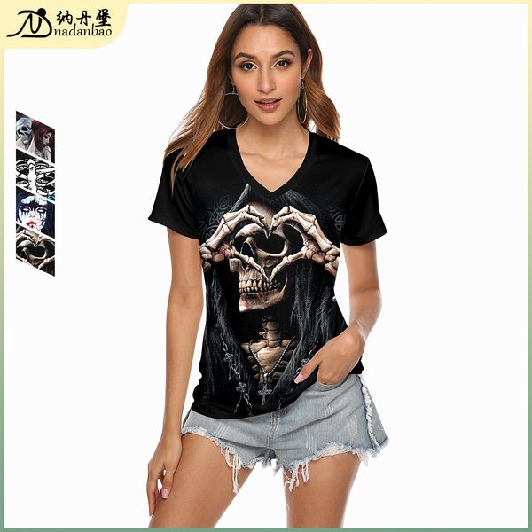 halloween 2021 summer new ladies 3d short sleeve t-shirt digital print skull personality style, White
halloween 2021 summer new ladies 3d short sleeve t-shirt digital print skull personality style, White
