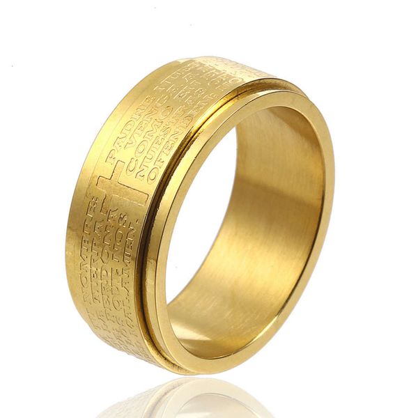 rotatable cross bible prayer titanium men's stainless steel ring religious jewelry, Black
rotatable cross bible prayer titanium men's stainless steel ring religious jewelry, Black