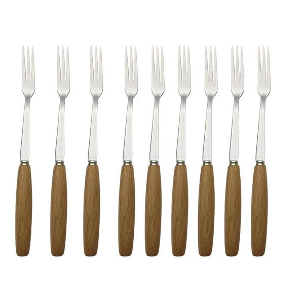 forks simple stainless steel fruit cake salad with wooden handle flatware full set cutlery tableware dinner
forks simple stainless steel fruit cake salad with wooden handle flatware full set cutlery tableware dinner