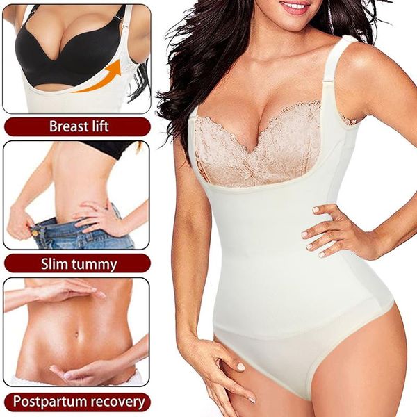 women's shapers women waist trainer corset faja shapewear tummy control seamless open bust bodysuit slimmer full body shaper plus size, Black;white
women's shapers women waist trainer corset faja shapewear tummy control seamless open bust bodysuit slimmer full body shaper plus size, Black;white