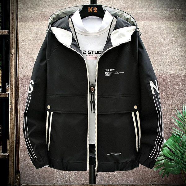 tooling style jacket spring and autumn trend handsome men's wild loose casual hooded color matching zipper jackets, Black;brown
tooling style jacket spring and autumn trend handsome men's wild loose casual hooded color matching zipper jackets, Black;brown