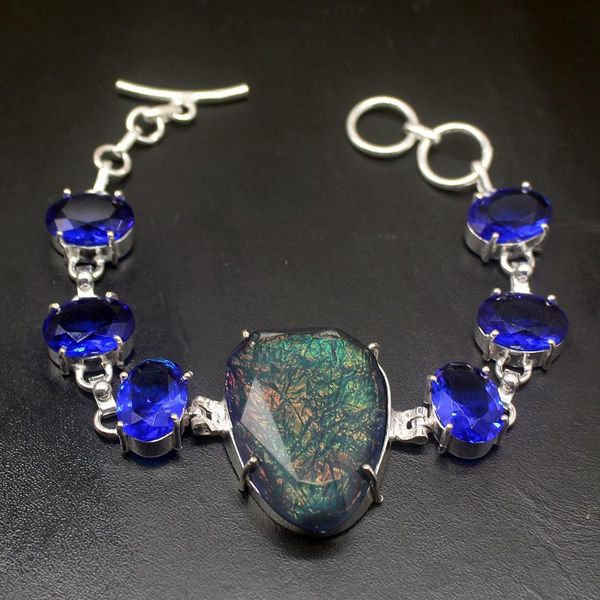 link, chain gemstonefactory jewelry big promotion single unique 925 silver blue z iolite dichroic glass women bracelet 18-20cm 20210053, Black
link, chain gemstonefactory jewelry big promotion single unique 925 silver blue z iolite dichroic glass women bracelet 18-20cm 20210053, Black