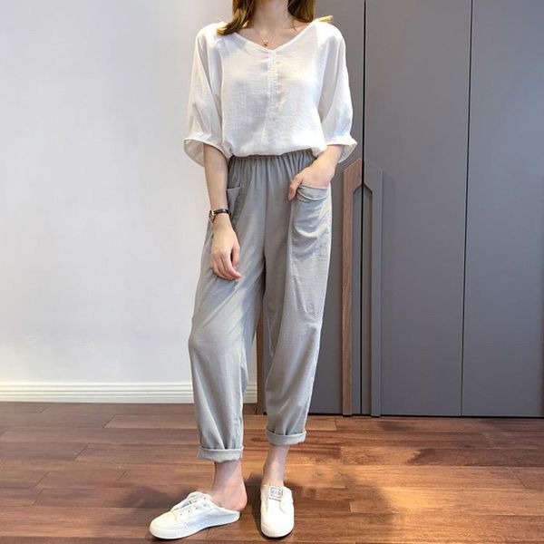 women's pants & capris 2021 latest women fashion cotton elastic high waist solid black/grey color croppe casual with pockets, Black;white
women's pants & capris 2021 latest women fashion cotton elastic high waist solid black/grey color croppe casual with pockets, Black;white