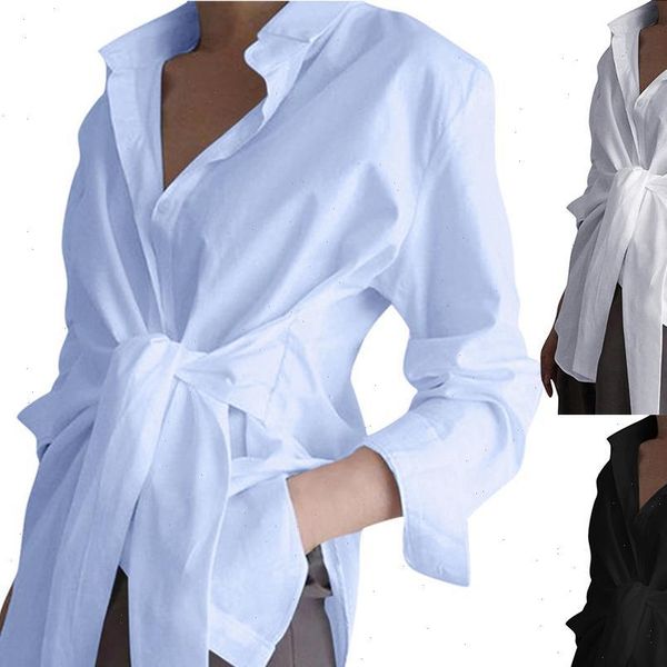 fashion office casual solid womens shirts color turn down collar waist lacing button bandage shirt, White
fashion office casual solid womens shirts color turn down collar waist lacing button bandage shirt, White
