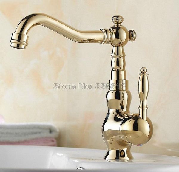 bathroom sink faucets gold color brass swivel spout kitchen faucet / deck mounted single handle basin & vessel mixer taps wgf053
bathroom sink faucets gold color brass swivel spout kitchen faucet / deck mounted single handle basin & vessel mixer taps wgf053