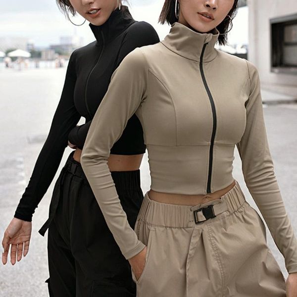 women's jackets womens long sleeve full zip sports jacket turtleneck solid color fitness crop workout quick dry lightweight slim fit gy, Black;brown
women's jackets womens long sleeve full zip sports jacket turtleneck solid color fitness crop workout quick dry lightweight slim fit gy, Black;brown