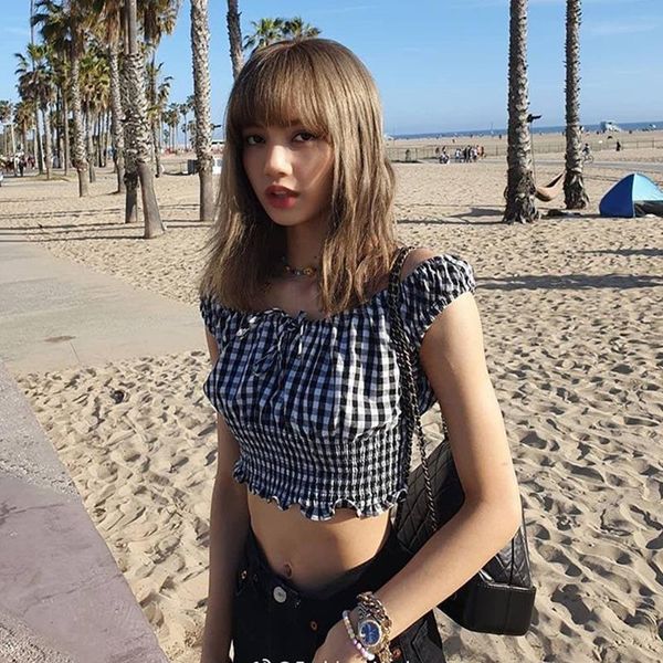 women's blouses & shirts heydress women summer off shoulder tie neck short vintage plaid crop blouse lisa same wear elastic, White
women's blouses & shirts heydress women summer off shoulder tie neck short vintage plaid crop blouse lisa same wear elastic, White