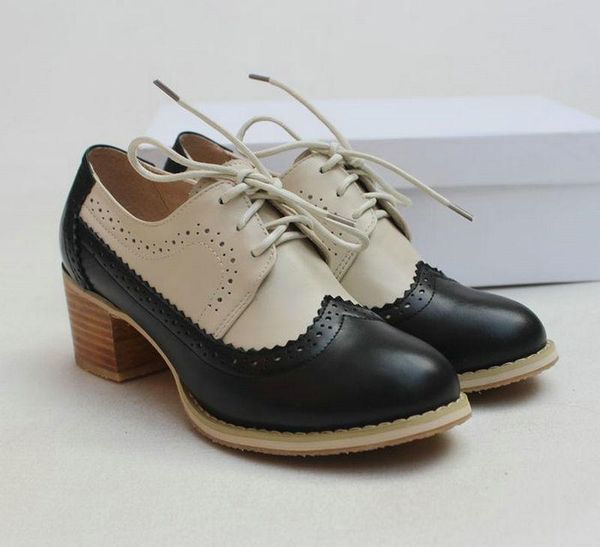dress shoes genuine leather thick heel oxford shoe arrival british style pumps color matching mid-heel casual women's single, Black
dress shoes genuine leather thick heel oxford shoe arrival british style pumps color matching mid-heel casual women's single, Black