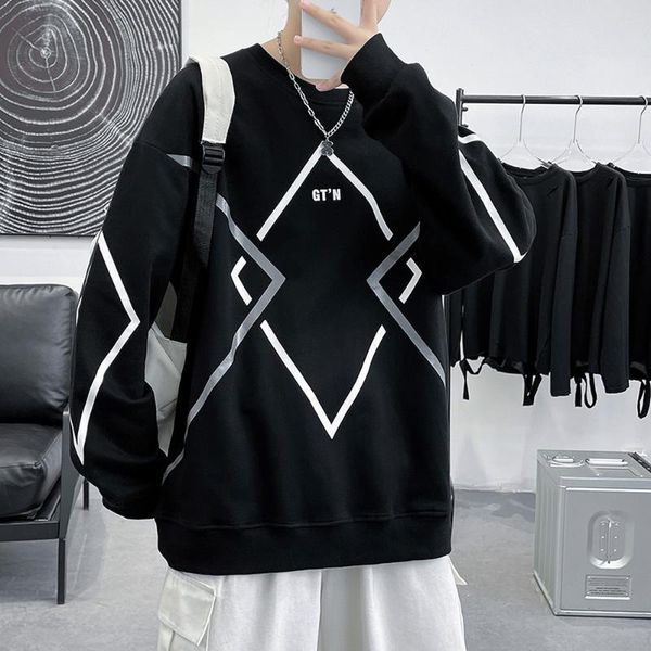 men's hoodies & sweatshirts korean fashion men shirt oversized sweatshirt argyle pattern streetwear clothing 2021 casual loose, Black
men's hoodies & sweatshirts korean fashion men shirt oversized sweatshirt argyle pattern streetwear clothing 2021 casual loose, Black