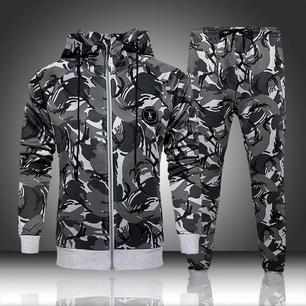 camouflage sweatshirts jacket pants mens tracksuit sets camo hooded outerwear hoodie set 2 pieces autumn clothing male fitness, Gray
camouflage sweatshirts jacket pants mens tracksuit sets camo hooded outerwear hoodie set 2 pieces autumn clothing male fitness, Gray