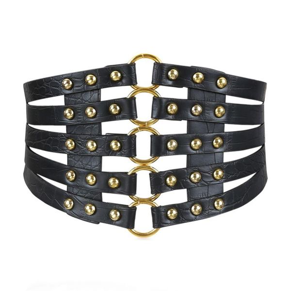 women decorative wide leather belt with metal rivets female fashion vintage shirt/dress pu cinturón elastic band cienture femme belts, Black;brown
women decorative wide leather belt with metal rivets female fashion vintage shirt/dress pu cinturón elastic band cienture femme belts, Black;brown