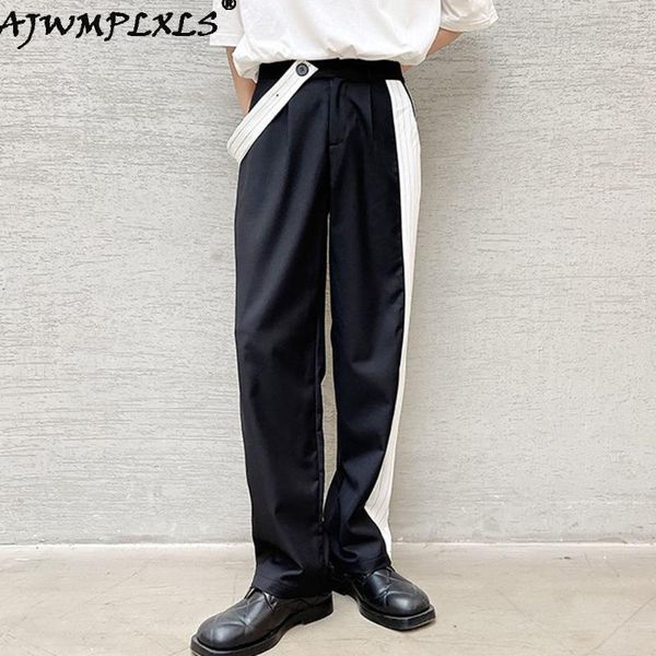 men's pants 2021 fashion style personalized trend trousers black white stripe matching patchwork loose casual straight
men's pants 2021 fashion style personalized trend trousers black white stripe matching patchwork loose casual straight
