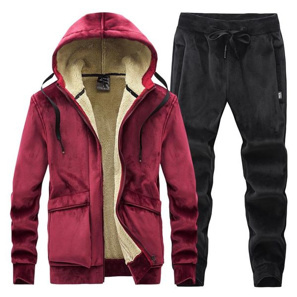 men's tracksuits winter warm sport suit men 2 pieces/set sportsuit thermal hoodies sets fleece tracksuit windproof gym run sportswear, Gray
men's tracksuits winter warm sport suit men 2 pieces/set sportsuit thermal hoodies sets fleece tracksuit windproof gym run sportswear, Gray
