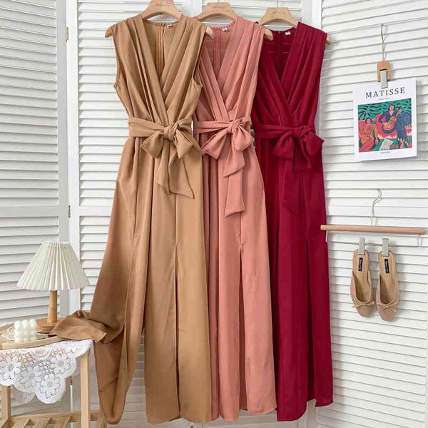 summer temperament all-match v-neck fold waist tie one-piece split casual pants straight leg women 210507, Black;white
summer temperament all-match v-neck fold waist tie one-piece split casual pants straight leg women 210507, Black;white